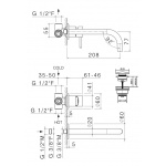 Vema Tiber Steel Bateria umywalkowa podtynkowa z korkiem klik-klak Stal nierdzewna V17050/K