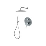 Vema Tiber Steel Zestaw natryskowy podtynkowy z deszczownicą 25 cm Stal nierdzewna TIBZES25