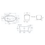 Victoria Albert Amalfi Wanna Wolnostojąca 163,2x79,4 cm Biały mat AMLM-N-SM-NO