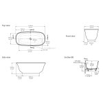 Victoria Albert Amiata 1500 Wanna Wolnostojąca 151,9x72,6 cm Biały mat AMT1M-N-SM-NO