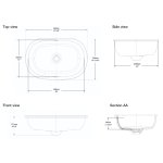 Victoria+Albert Barcelona 56 Umywalka podblatowa 56,9x37,6 cm Biała mat UB-BAR56M-SM-IO