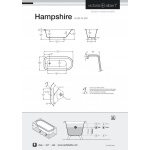 Victoria Albert Hampshire Wanna Wolnostojąca z białymi metalowymi nóżkami 171x78 cm Biała HAM-N-SW-OF FT-HAM-WH