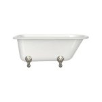 Victoria Albert Hampshire 1500 Wanna Wolnostojąca z polerowany nikiel nóżkami 152,5x76,1 cm Biała  HA1-N-SW-OF + FT-HAM-PN