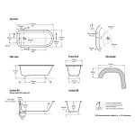 Victoria Albert Hampshire Wanna Wolnostojąca z białymi nóżkami 171x78 cm Biała HAM-N-SW-OF FT-HAM-SW