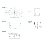 Victoria+Albert Lussari 1500 Wanna Wolnostojąca 154x70 cm Biała mat LU1M-N-SM-NO