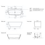 Victoria+Albert Lussari 1600 Back-to-Wall Wanna przyścienna 159,9x75 cm Biała LU4-N-SW-NO