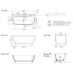 Victoria+Albert Lussari 1700 Back-to-Wall Wanna przyścienna 169,6x75 cm Biała mat LU5M-N-SM-NO