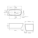 Victoria+Albert Lussari 1700 Wanna narożna lewa 1700x75 cm Biała mat LUSM-N-LH-SM-NO