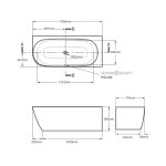 Victoria+Albert Lussari 1700 Wanna narożna prawa 1700x75 cm Biała LUS-N-RH-SW-NO