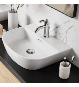 Victoria+Albert Lussari 50 Umywalka nablatowa 49,7x41,2 cm z jednym otworem Biała DB-LUS-1TH-SW-500-IO