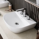 Victoria+Albert Lussari 50 Umywalka nablatowa 49,7x41,2 cm z trzema otworami Biała DB-LUS-3TH-SW-500-IO