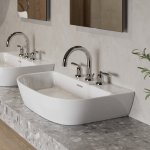 Victoria+Albert Lussari 60 Umywalka nablatowa 59,8x41,2 cm z trzema otworami Biała mat DB-LUS-3TH-M-600-IO