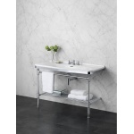 Victoria+Albert Metallo 114 Stolik z zintegrowaną umywalką, trzy wybite otwóry na baterię 115x58 cm Polerowany chrom MET-114-3TH-PC 