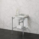 Victoria+Albert Metallo 61 Quartz Stolik z zintegrowaną umywalką 61x50 cm Polerowany chrom& biały MET-61-QWH-N-PC