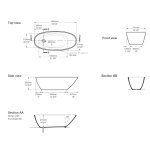 Victoria+Albert Mozzano Wanna Wolnostojąca owalna 164,5x74,1 cm Biała MOZM-N-SM-NO