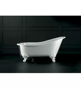 Victoria Albert Shropshire Wanna Wolnostojąca z nóżkami szczotkowany nikiel 153,7x75cm Biała SHR-N-SW-OF FT-SHR-BN