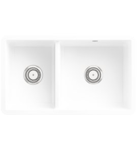   Villeroy&Boch Subway 80U Zlewozmywak ceramiczny 2 komory podwieszane biały 338801R1 W MAGAZYNIE!!