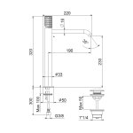 Webert Diadem Bateria umywalkowa 1-otworowa wysoka z korkiem klik klak Chrom DD830401.015