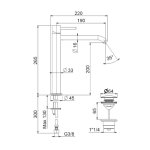 Webert Elio Slim Bateria umywalkowa wysoka 1-otworowa z korkiem klik klak Chrom EP830401.015