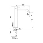 Webert Elio Steel Bateria umywalkowa 1-otworowa wysoka bez korka Stal nierdzewna EA830401.440