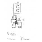   Webert One-B Bateria prysznicowa podtynkowa jednouchwytowa z przełącznikiem 3-drożnym czarny mat NB880601.560