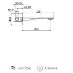   Webert One-B Wylewka do baterii podtynkowej stal/czarny AC1039.441