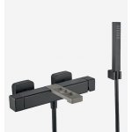    Webert One-X Bateria wannowa jednouchwytowa z wężem, słuchawką i uchwytem stal/czarny OX850101.441