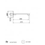    Webert One-X Wylewka do baterii podtynkowej stal+czarny AC1073.441
