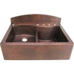 Zlew kuchenny 2-komorowy Cobre miedziany młotkowany 88x66 cm SLZD-007