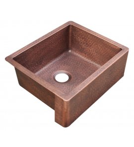 Zlewozmywak Jednokomorowy Cobre miedziany lekko młotkowany 60x50 cm SLANNALH