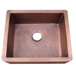 Zlewozmywak Jednokomorowy Cobre miedziany lekko młotkowany 60x50 cm SLANNALH