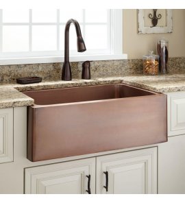 Zlewozmywak Jednokomorowy Cobre miedziany gładki 80x50 cm SLJULIA