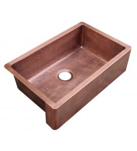 Zlewozmywak Jednokomorowy Cobre miedziany lekko młotkowany 80x50 cm SLJULIAM
