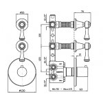 Zucchetti Agora Classic Bateria natryskowa termostatyczna podtynkowa 1/2" z 2 zaworami odcinającymi element zewnętrzny chrom ZAM660