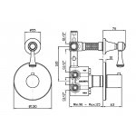 Zucchetti Agora Classic Bateria natryskowa termostatyczna podtynkowa 1/2" z zaworem odcinającym element zewnętrzny chrom ZAM659