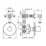 Zucchetti Agora Classic Bateria natryskowa termostatyczna podtynkowa 1/2" z przełącznikiem 2-drogowym element zewnętrzny chrom ZAM646