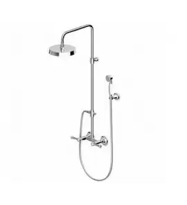 Zucchetti Agora Kolumna natryskowa z baterią naścienną, głowicą natryskową mosiężną oraz słuchawką Z9472P.C chrom ZAL860