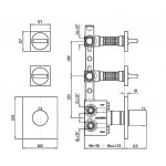 Zucchetti Aguablu Bateria natryskowa termostatyczna podtynkowa 1/2" z 2 zaworami odcinającymi element zewnętrzny chrom ZA5660