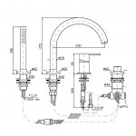 Zucchetti Giil Bateria wannowa 4-otworowa Czarny ZGL502.N1