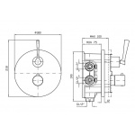 Zucchetti Bellagio Bateria termostatyczna natryskowa podtynkowa element zewnętrzny chrom ZB2800