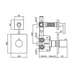 Zucchetti Bellagio Bateria natryskowa termostatyczna podtynkowa 1/2" z zaworem odcinającym element zewnętrzny chrom ZB2659