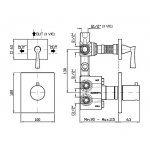 Zucchetti Bellagio Bateria natryskowa termostatyczna podtynkowa 1/2" z przełącznikiem 2-drogowym element zewnętrzny chrom ZB2646