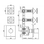 Zucchetti Bellagio Bateria natryskowa termostatyczna podtynkowa 1/2" z 2 zaworami odcinającymi element zewnętrzny chrom ZB1660