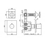 Zucchetti Bellagio Bateria natryskowa termostatyczna podtynkowa 1/2" z zaworem odcinającym element zewnętrzny chrom ZB1659