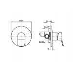Zucchetti Brim Bateria natryskowa jednouchwytowa podtynkowa element zewnętrzny chrom ZBR122