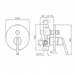 Zucchetti Closer Bateria Wannowo-natryskowa Jednouchwytowa Podtynkowa element zewnętrzny chrom ZCL656