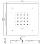 Zucchetti Deszczownica kwadratowa 600x600 mm sufitowa chrom Z94228