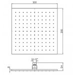 Zucchetti Deszczownica kwadratowa 300x300 mm sufitowa chrom Z94269