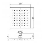Zucchetti Deszczownica kwadratowa 200x200 mm sufitowa chrom Z94268