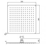 Zucchetti Deszczownica kwadratowa 300x300 mm sufitowa chrom Z94275